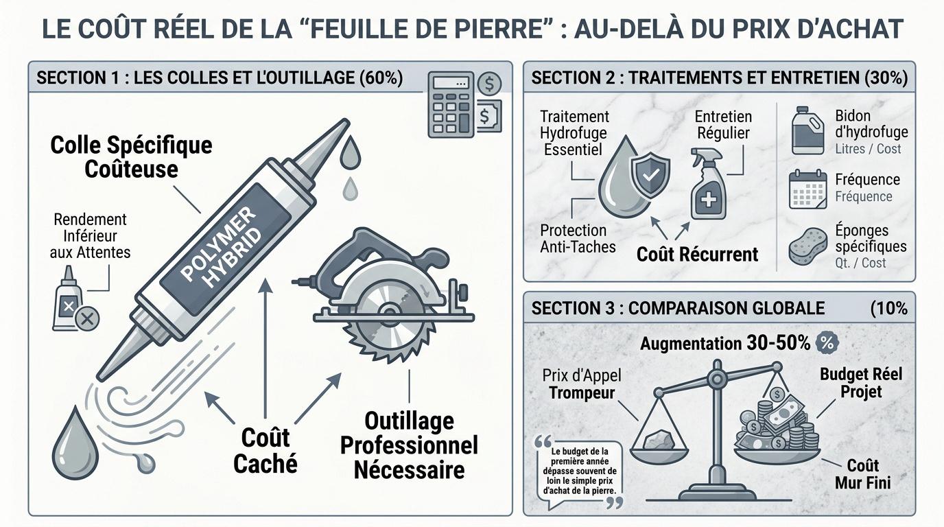 Analyse des coûts réels et frais annexes de la feuille de pierre naturelle